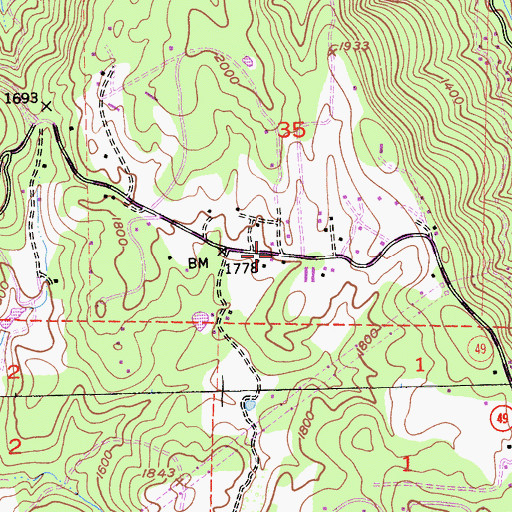 Topographic Map of North Placerville, CA