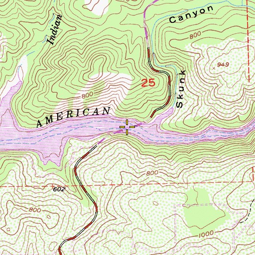Topographic Map of Salmon Falls Bridge, CA