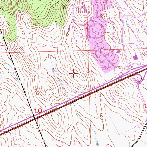 Topographic Map of Crescent Ridge Village, CA
