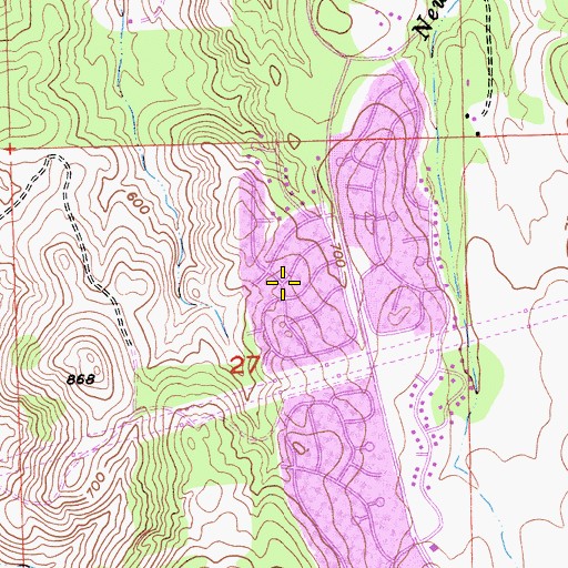 Topographic Map of Crown Village, CA
