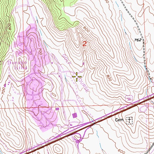 Topographic Map of El Dorado Hills Golf Course, CA
