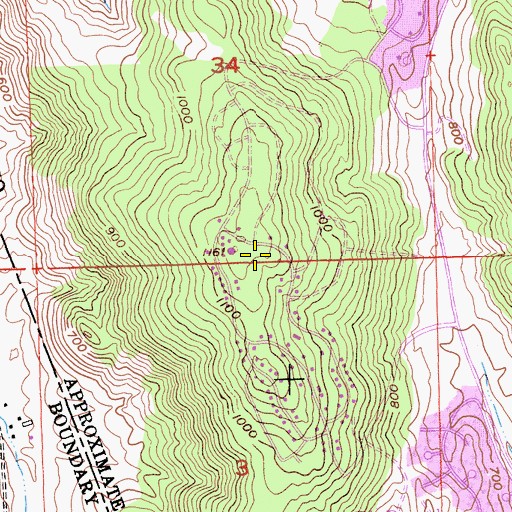 Topographic Map of Ridgeview Park, CA