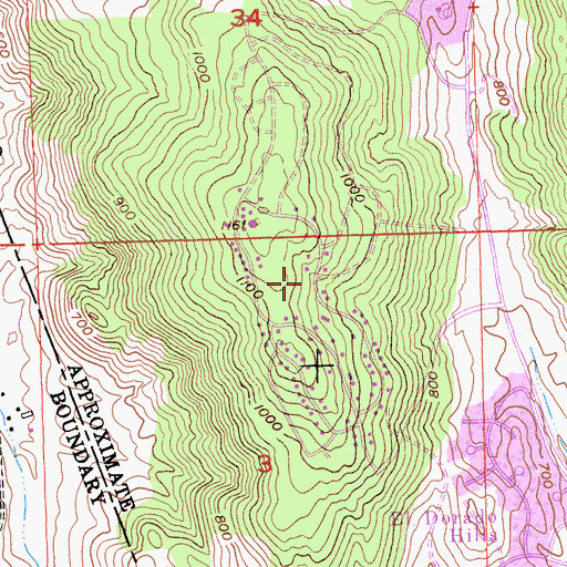 Topographic Map of Ridgeview Village, CA