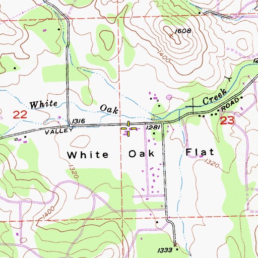 Topographic Map of Rescue Elementary School, CA