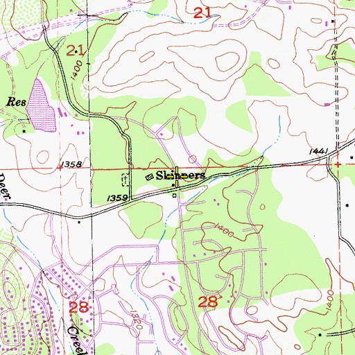 Topographic Map of Winery Plaza Shopping Center, CA