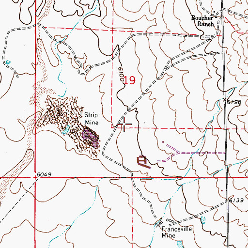 Topographic Map of Clara Belle Mine, CO