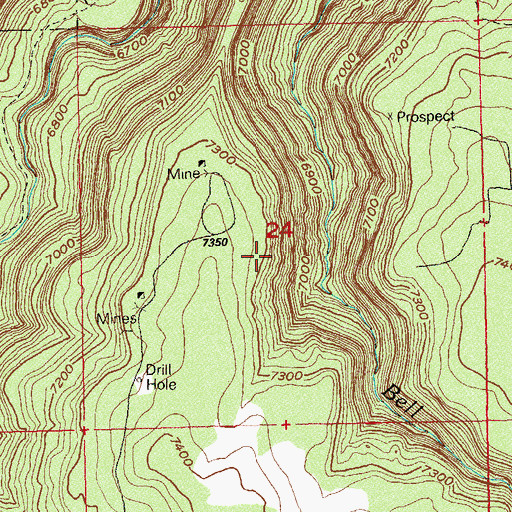 Topographic Map of Katie Mine, CO