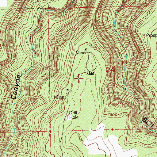 Topographic Map of Penigal Mine, CO