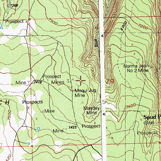 Topographic Map of Big Chief Mine, CO