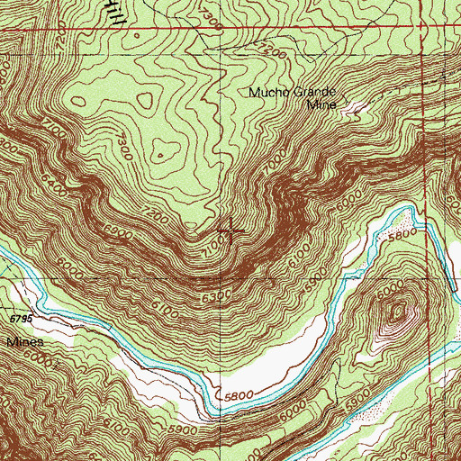 Topographic Map of Rim Mine, CO