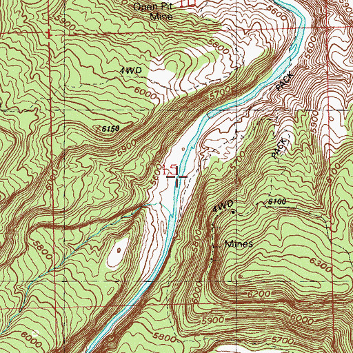 Topographic Map of Full Moon Mine, CO