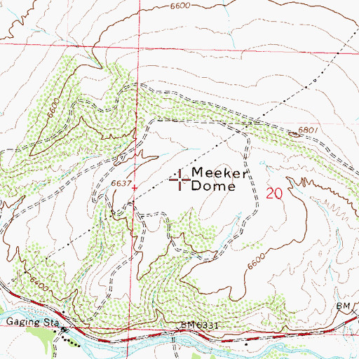 Topographic Map of Meeker Dome, CO