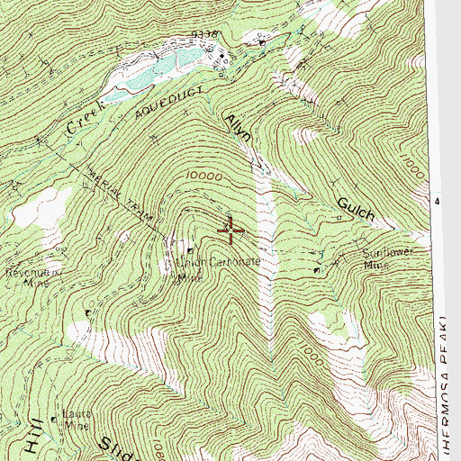 Topographic Map of Eureka Mine, CO