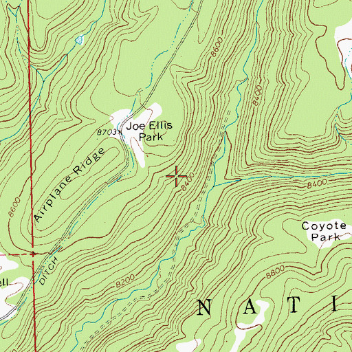 Topographic Map of Bed Rock Placer Mine, CO