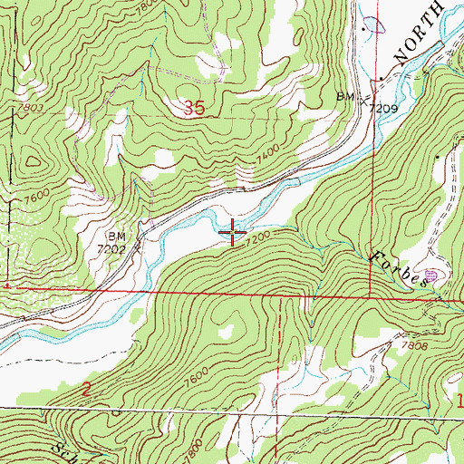 Topographic Map of Forbes Creek, CO