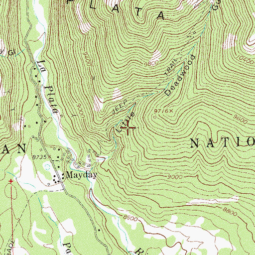 Topographic Map of May Day Mine, CO