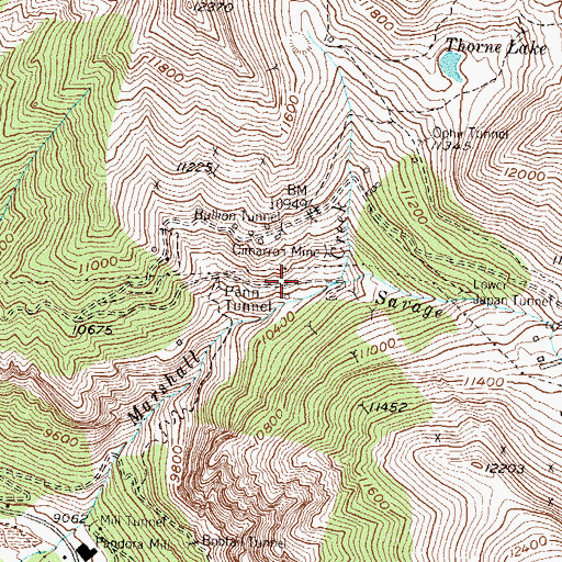 Topographic Map of Hermit Mine, CO