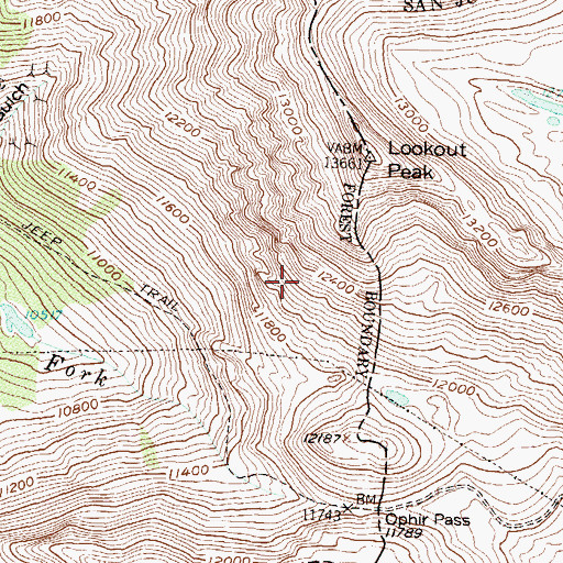 Topographic Map of Pioneer Mine, CO