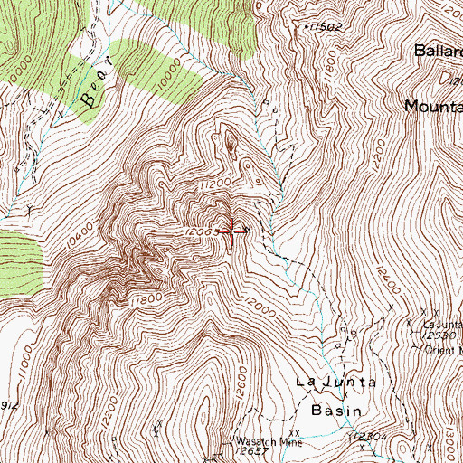 Topographic Map of Savage Mine, CO