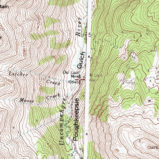 Topographic Map of Old Lout Mine, CO