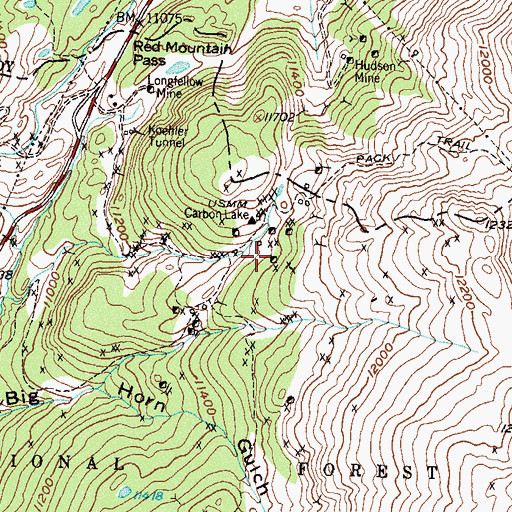 Topographic Map of Saint Paul Mine, CO