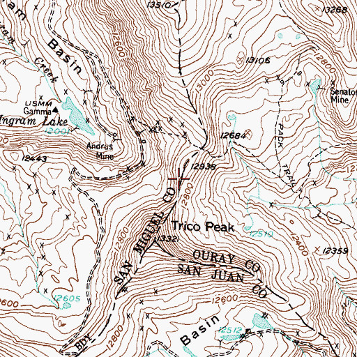 Topographic Map of Estel Crosscut Mine, CO