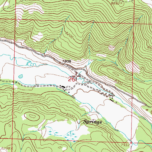 Topographic Map of Dry Fork Marvine Creek, CO