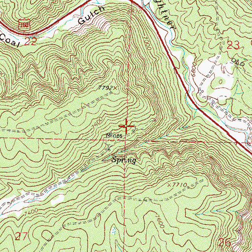 Topographic Map of Maine Mine, CO