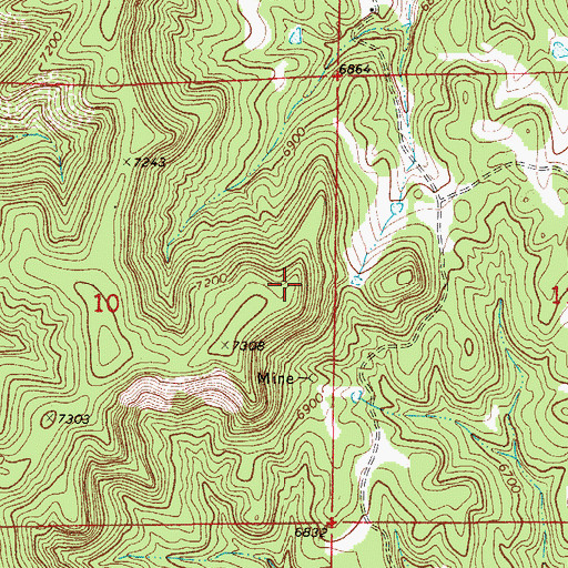 Topographic Map of Delagua and Delagua Mines, CO