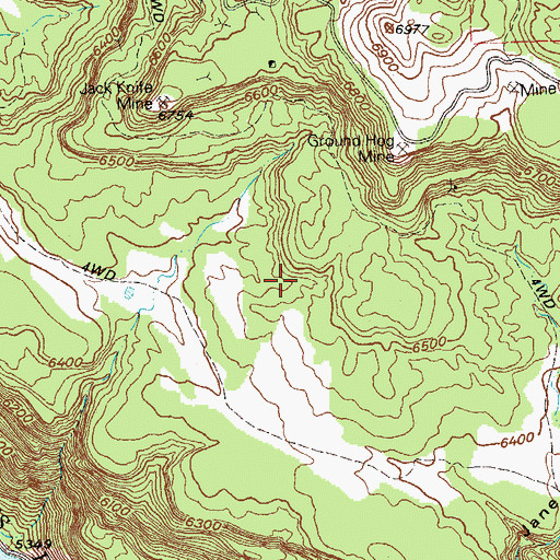 Topographic Map of Mary Jane Mine, CO