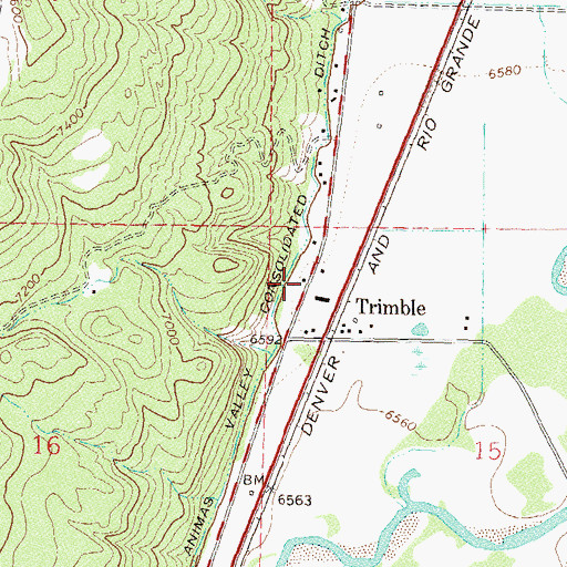 Topographic Map of Tripp Hot Spring, CO