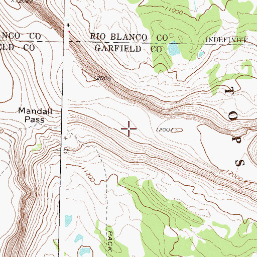 Topographic Map of Mandall Pass, CO