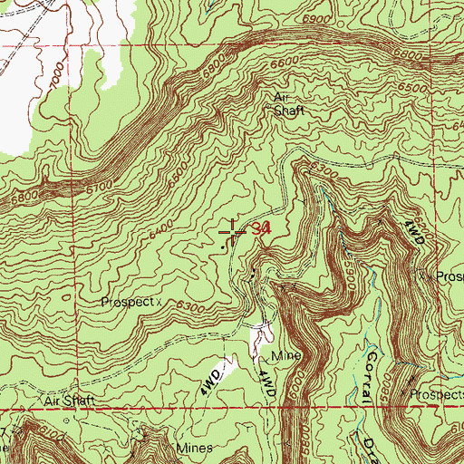 Topographic Map of Sunrise Mine, CO