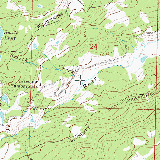 Topographic Map of Smith Creek, CO