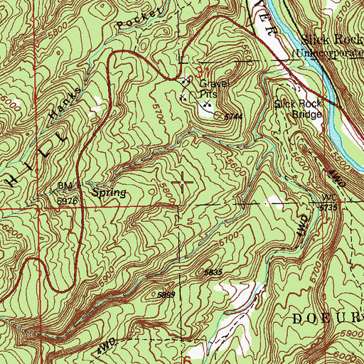 Topographic Map of Painted Rock Mine, CO