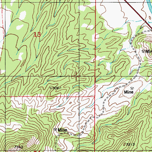 Topographic Map of Triangle V Mine, CO