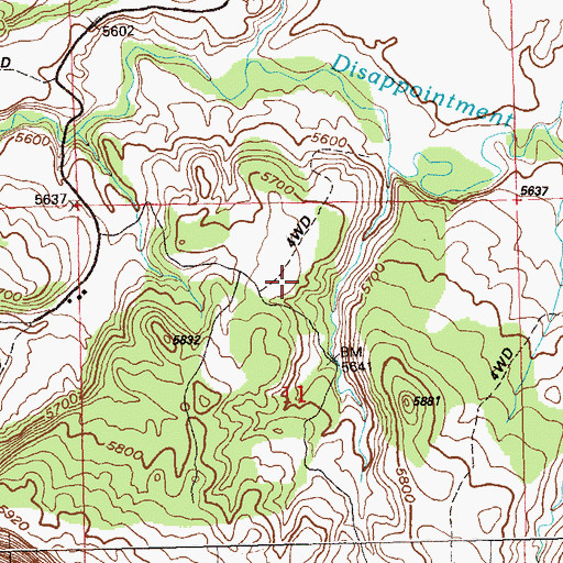 Topographic Map of Jim Two Mine, CO