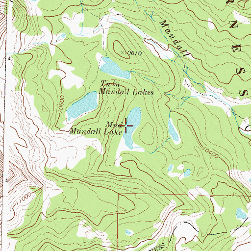 Topographic Map of Mud Mandall Lake, CO
