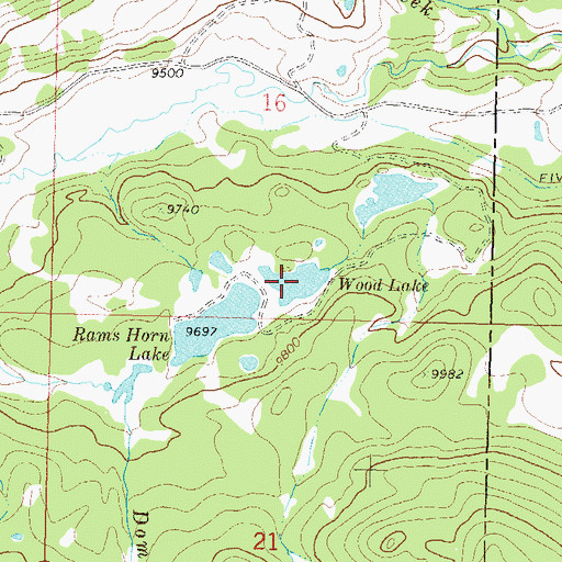 Topographic Map of Wood Lake, CO