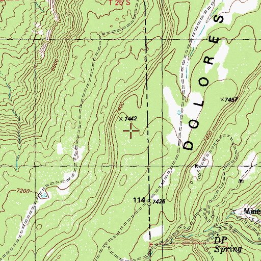 Topographic Map of Bonanza Mine, CO