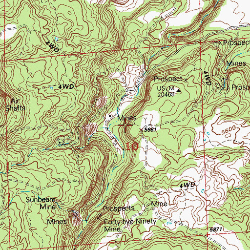Topographic Map of Julian Group Mine, CO
