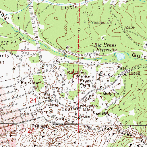 Topographic Map of Buckeye Mine, CO