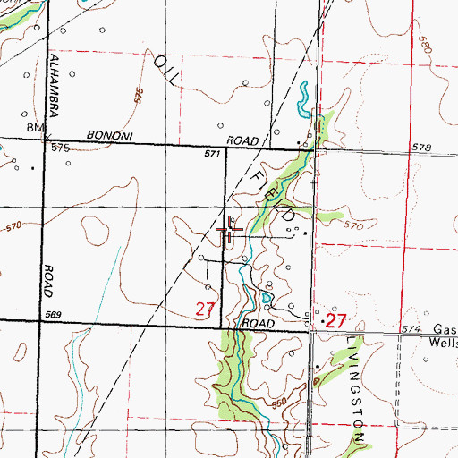 Topographic Map of Hazel Dell School (historical), IL
