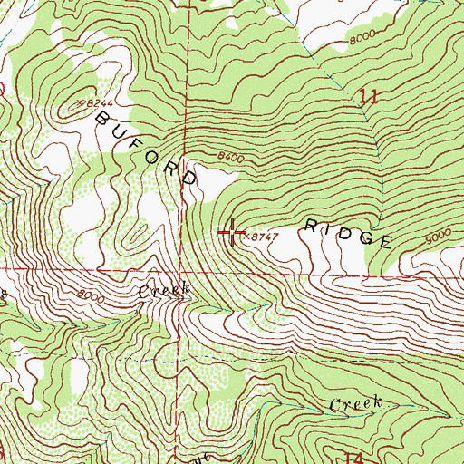 Topographic Map of Buford Ridge, CO