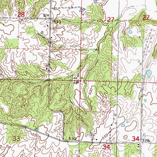 Topographic Map of Farrington School (historical), IL