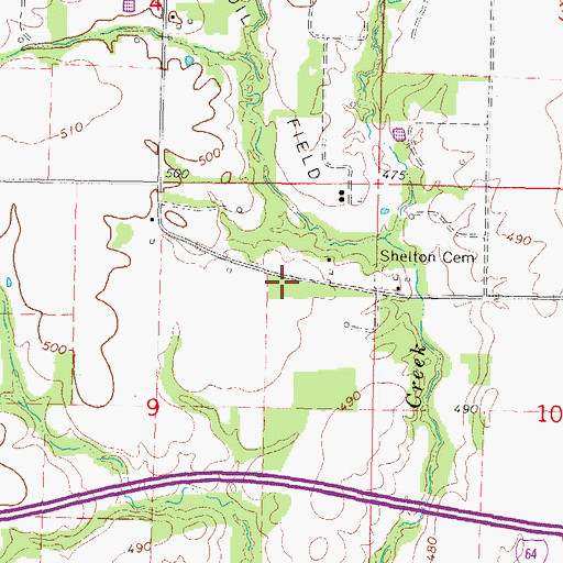 Topographic Map of Green College School (historical), IL