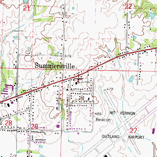 Topographic Map of Summersville Grade School, IL