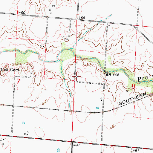 Topographic Map of Bethel School (historical), IL