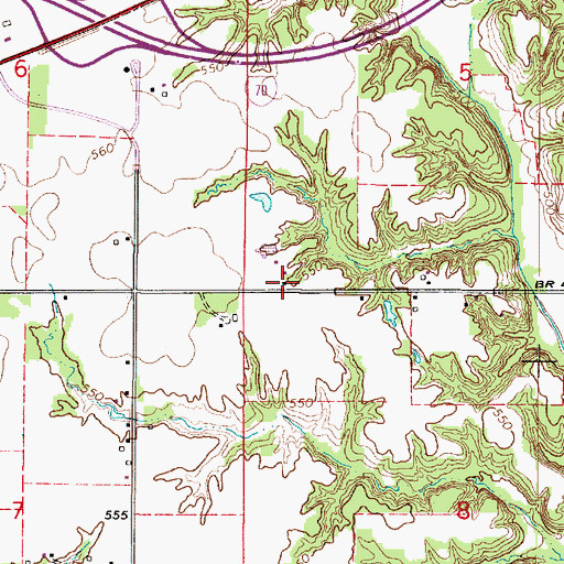 Topographic Map of Pleasant Grove School (historical), IL
