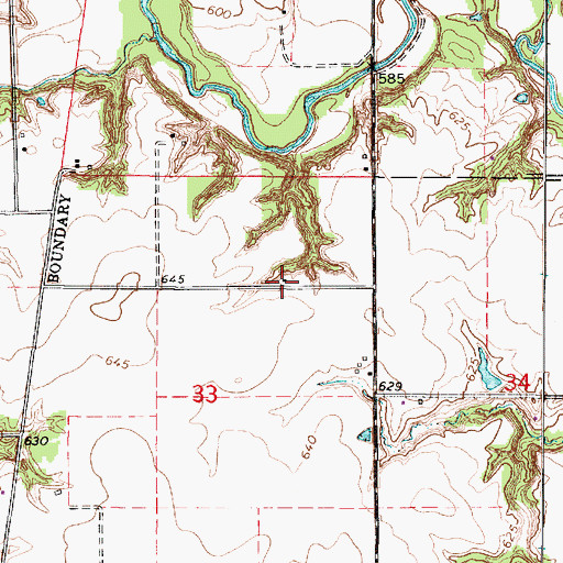Topographic Map of Banner School (historical), IL